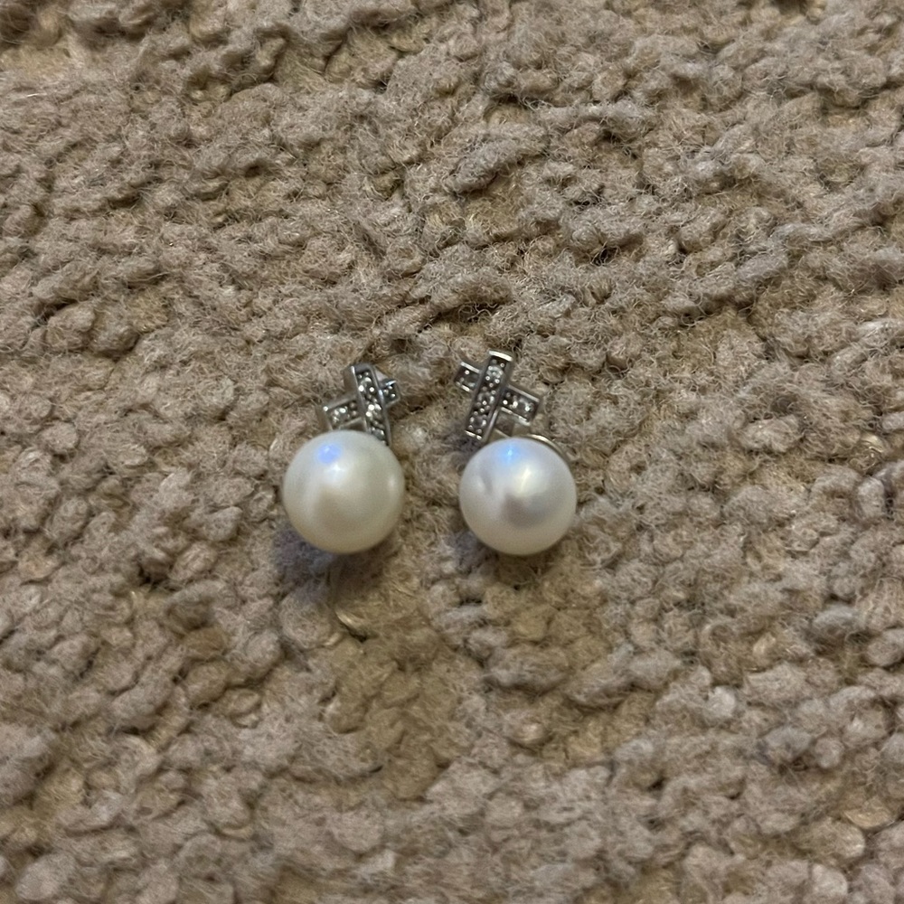 Freshwater Pearl Earrings Sterling Silver